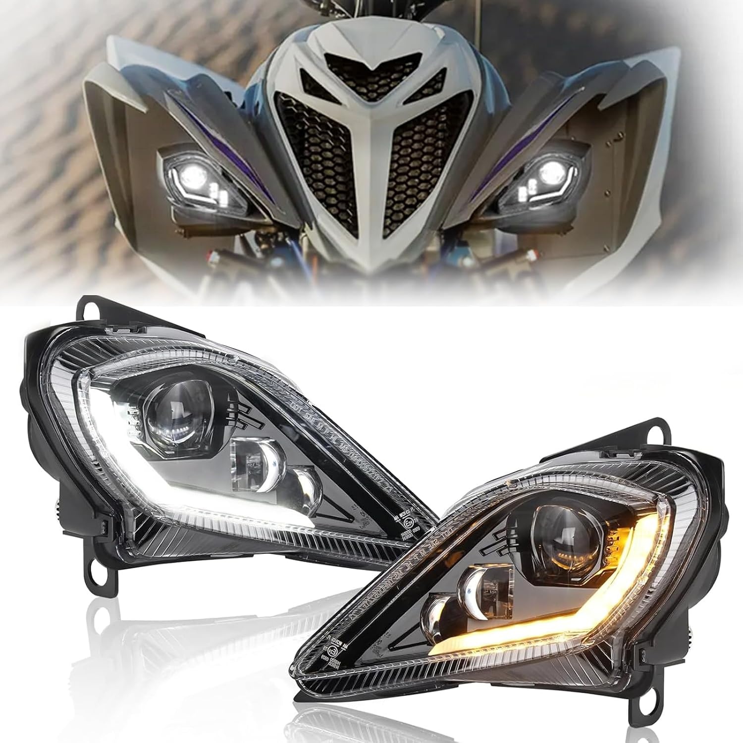 DREAMIZER 64W LED Koplampen voor Yamaha Raptor en YFZ - Set van 2 - Zwart