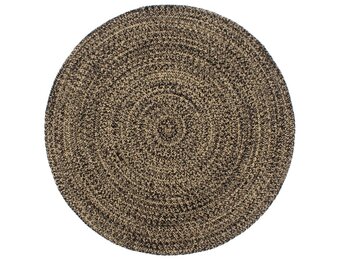 vidaXL Vloerkleed handgemaakt 240 cm jute zwart en bruin