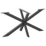 vidaXL Eettafelpoot spider vorm 150x78x(72-73) cm staal antraciet