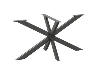 vidaXL Eettafelpoot spider vorm 150x78x(72-73) cm staal antraciet