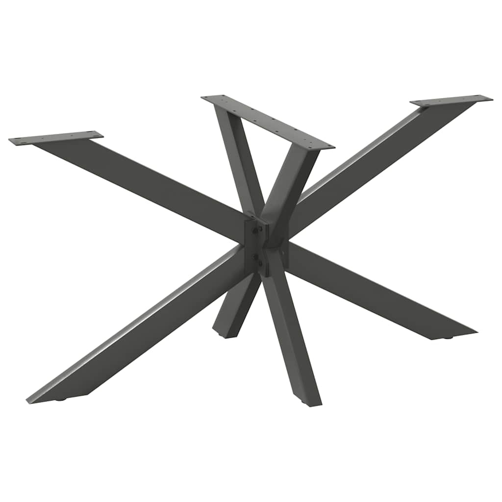 vidaXL Eettafelpoot spider vorm 150x78x(72-73) cm staal antraciet