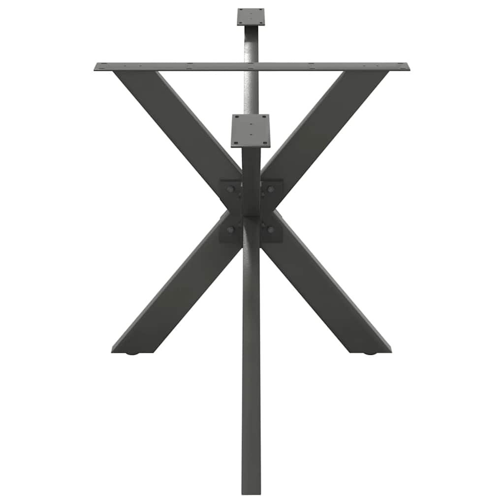 vidaXL Eettafelpoot spider vorm 150x78x(72-73) cm staal antraciet