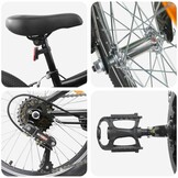 vidaXL Mountainbike 24 Inch 6-Snelheid voor 8-12 jaar oud Zwart