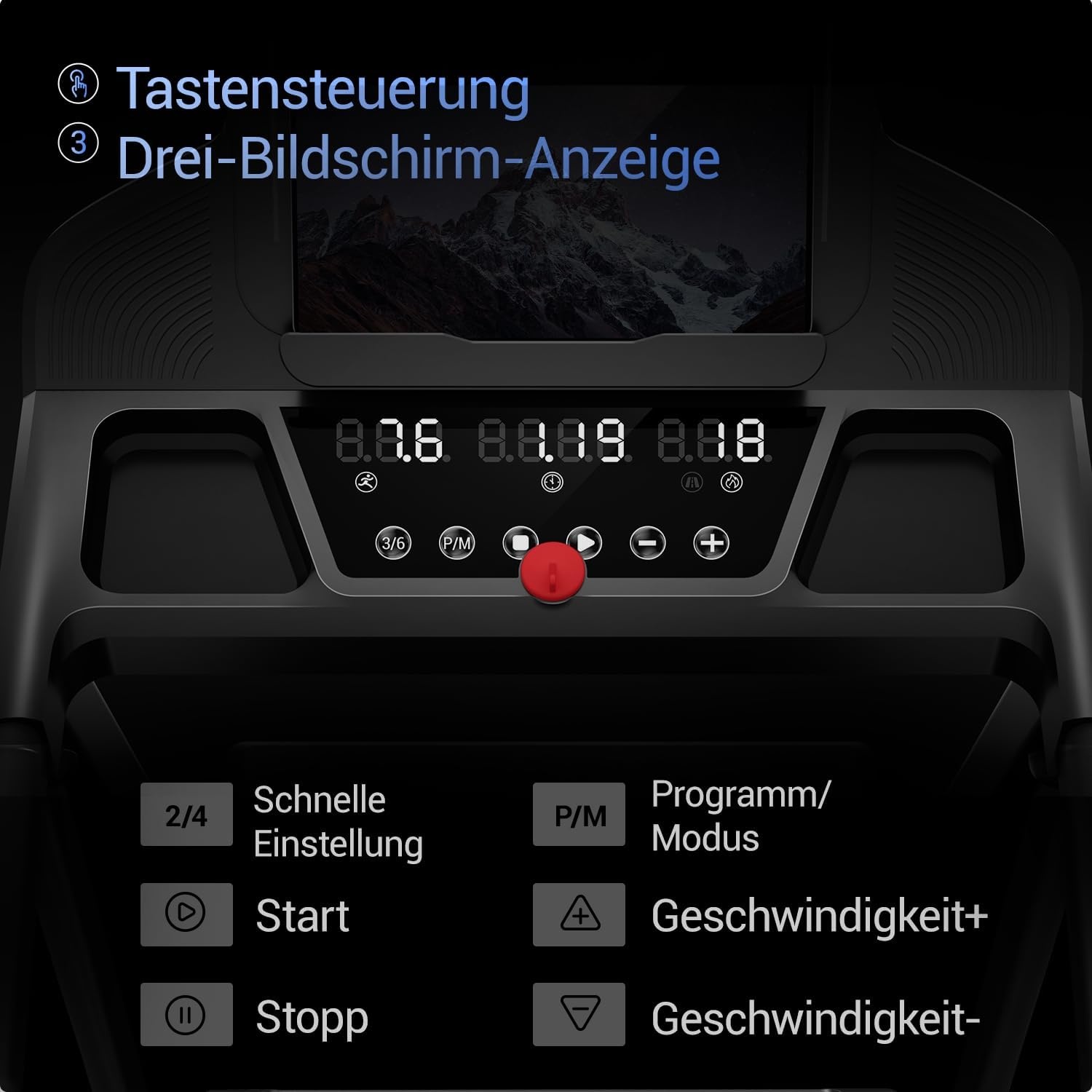 Lontek Loopband, inklapbaar, met 9% helling, inklapbare loopband, 12 km/u, elektrische loopband voor thuis, uitgerust met een motor van 3,0 pk en led-display, maximale belasting 136 kg