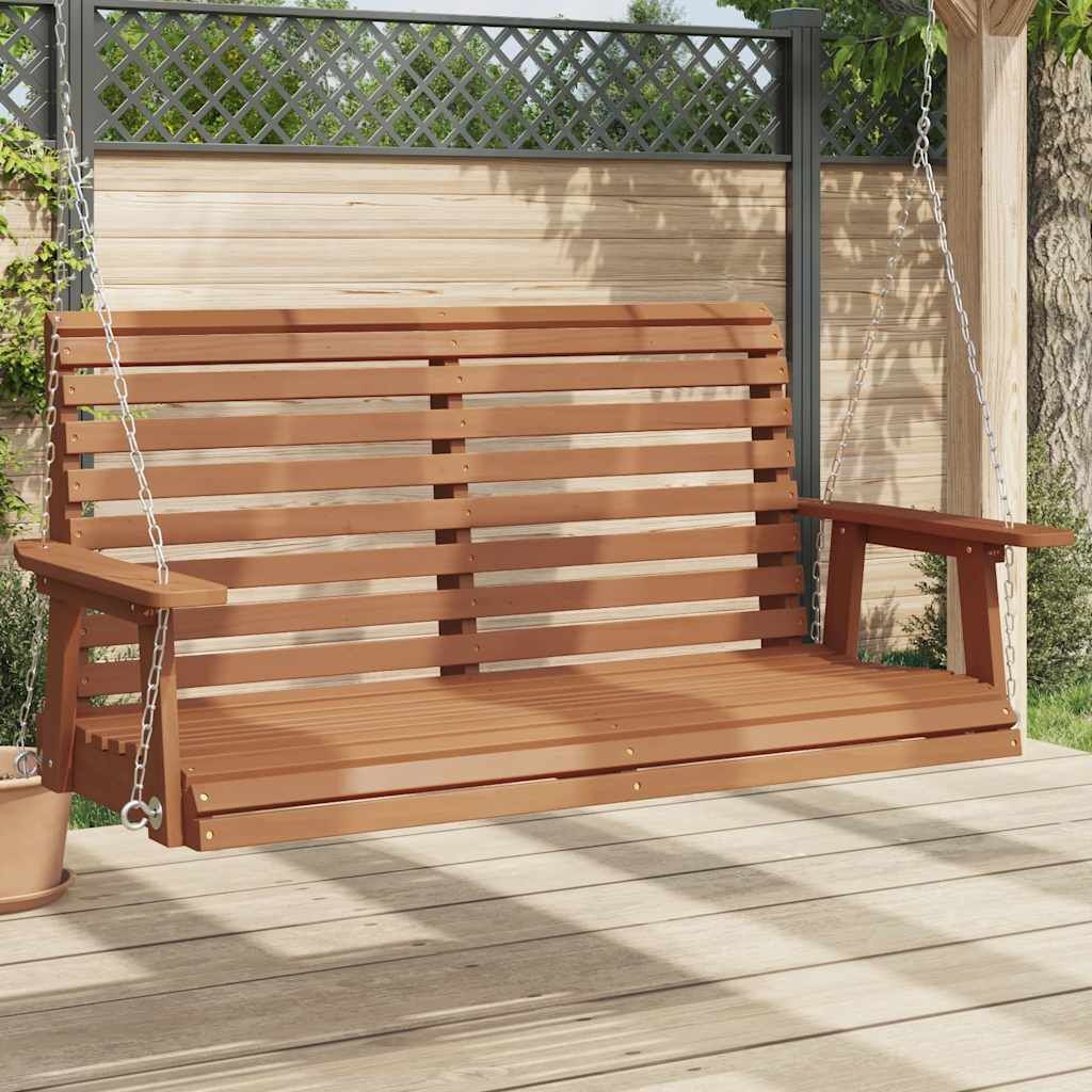 Tuinschommelbank Massief Vurenhout Bruin met Kettingen - 76% Korting!