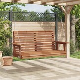 Tuinschommelbank Massief Vurenhout Bruin met Kettingen - 76% Korting!