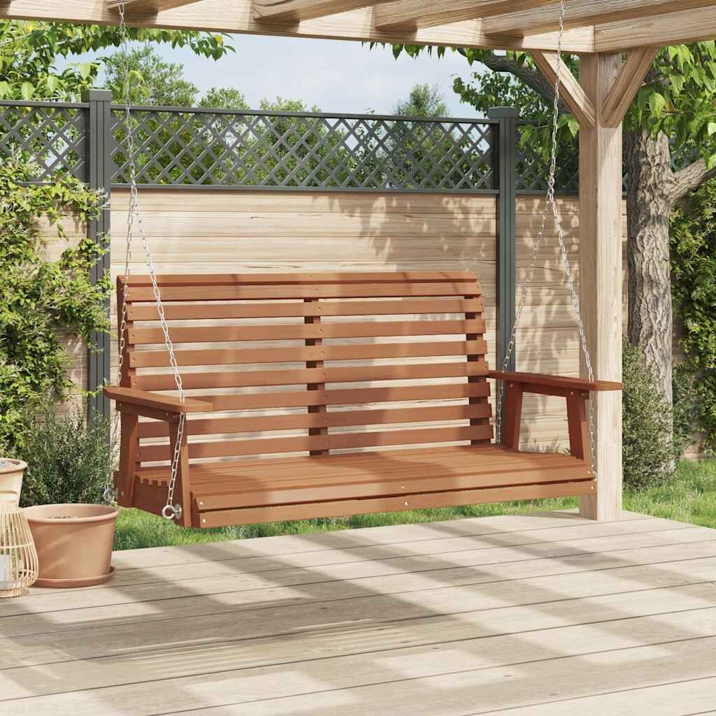 Tuinschommelbank Massief Vurenhout Bruin met Kettingen - 76% Korting!