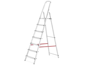 Huishoudtrap - 7 treden - aluminium - werkhoogte 3,40 m