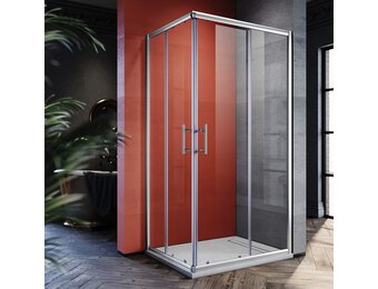 SONNI Douchecabine zonder douchebak, 90 x 70 cm, veiligheidsglas, schuifdeur, hoekdouche, doucheafscheiding, doucheschuifdeur, glas
