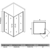 SONNI Douchecabine zonder douchebak, 90 x 70 cm, veiligheidsglas, schuifdeur, hoekdouche, doucheafscheiding, doucheschuifdeur, glas