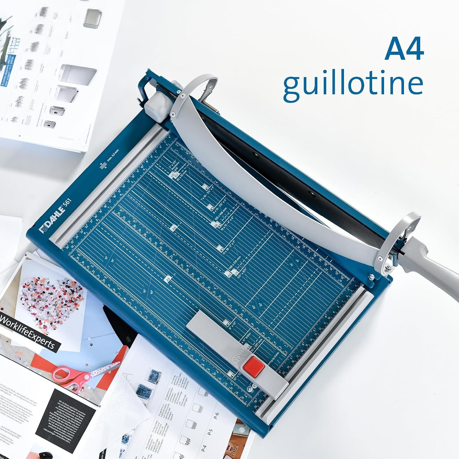 Dahle 561 Snijmachine (DIN A4, 35 Vellen Capaciteit, 265 x 440 mm), Blauw - Maat 265 x 440 mm