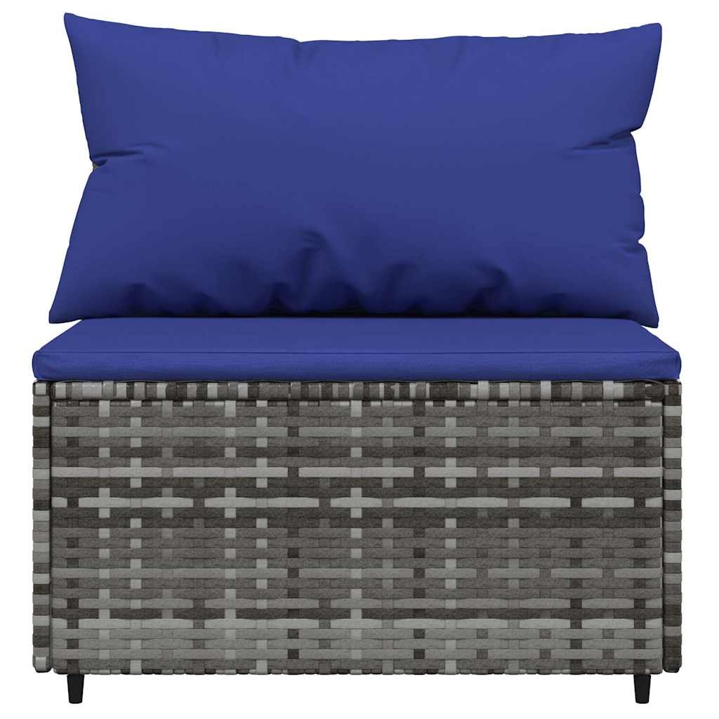 VidaXL Tuinmiddenbank Poly Rattan Grijs - 57% Korting
