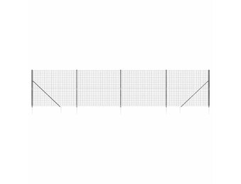 vidaXL Draadgaashek met grondankers 2,2x10 m antracietkleurig