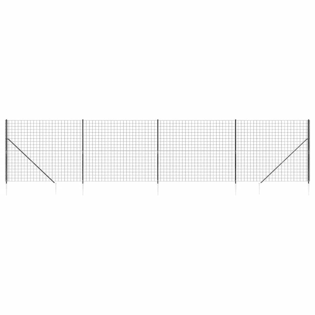 vidaXL Draadgaashek met grondankers 2,2x10 m antracietkleurig