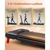 Anylife Opvouwbare Loopband met Handgreep - 5° Handmatige Inclinatie - Rood - 150 kg Draagvermogen