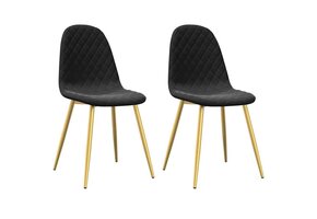 Eetkamerstoelen Fluweel Zwart (2 stuks) - 64% Korting