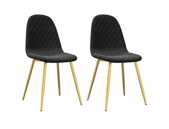 vidaXL Eetkamerstoelen 2 stuks fluweel zwart - 47% korting
