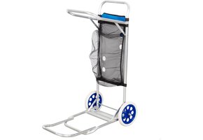 Opvouwbare Strandwagen Tafel met Tas & Rooster - Blauw 40% Korting