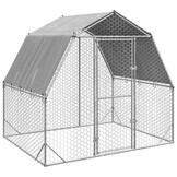 vidaXL Kippenren met dak 2,5x2x2,25 m gegalvaniseerd staal