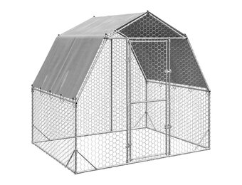 vidaXL Kippenren met dak 2,5x2x2,25 m gegalvaniseerd staal