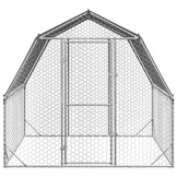 vidaXL Kippenren met dak 2,5x2x2,25 m gegalvaniseerd staal
