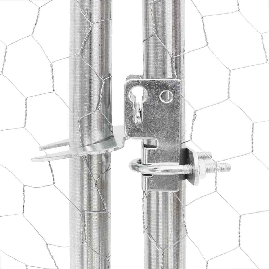vidaXL Kippenren met dak 2,5x2x2,25 m gegalvaniseerd staal