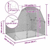 vidaXL Kippenren met dak 2,5x2x2,25 m gegalvaniseerd staal