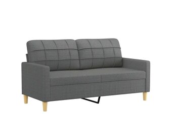 vidaXL Tweezitsbank 140 cm stof donkergrijs