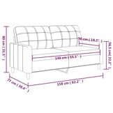 vidaXL Tweezitsbank 140 cm stof donkergrijs