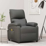 vidaXL Massagestoel stof donkergrijs