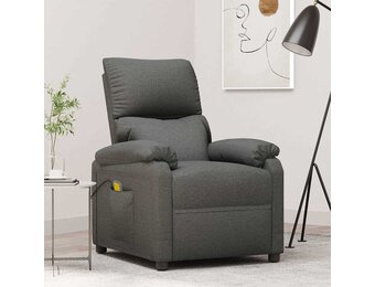 vidaXL Massagestoel stof donkergrijs