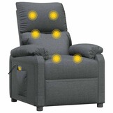vidaXL Massagestoel stof donkergrijs