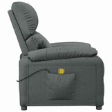 vidaXL Massagestoel stof donkergrijs