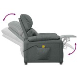 vidaXL Massagestoel stof donkergrijs