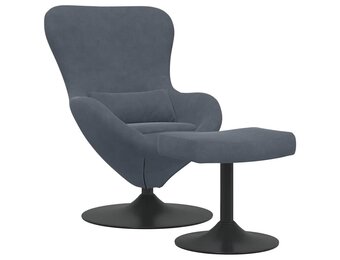 vidaXL Eivormige stoel 2 pcs Donkergrijs 63 x 73 x 90 cm Fluweel