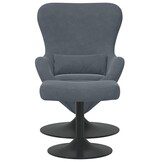 vidaXL Eivormige stoel 2 pcs Donkergrijs 63 x 73 x 90 cm Fluweel