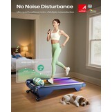 UREVO Cyberpad for Home, Walking Pad zelfkantelbaar, borstelloos, blauw, compleet loopvlak