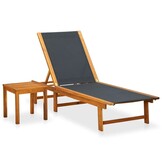 Ligbed met Tafel Massief Acaciahout - 35% Korting