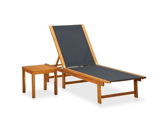 Ligbed met Tafel Massief Acaciahout - 35% Korting