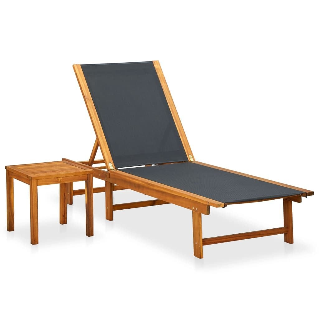 Ligbed met Tafel Massief Acaciahout - 35% Korting