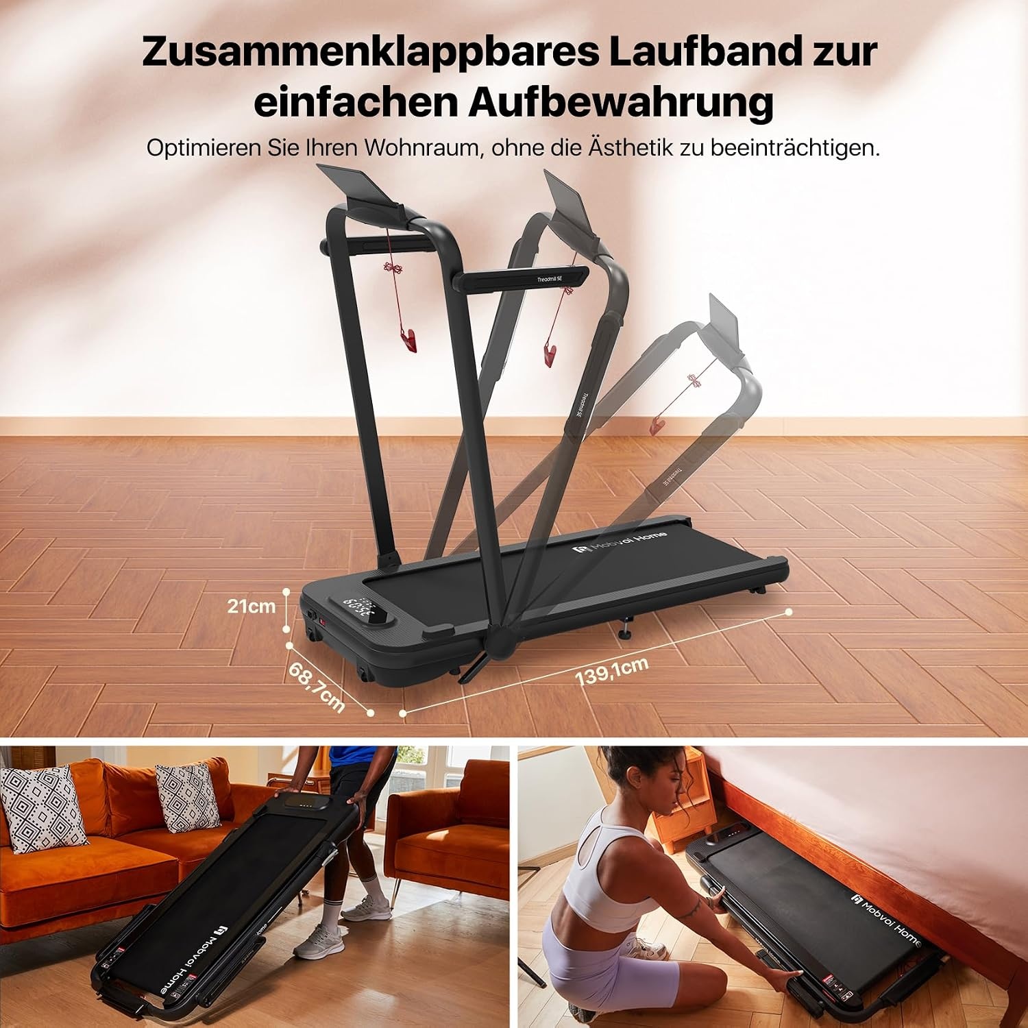 Compacte 3-in-1 Loopband met AI & App - Zwart - 30% Korting