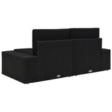 vidaXL Tweezitsbank Poly Rattan Zwart - 35% Korting
