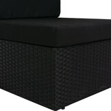 vidaXL Tweezitsbank Poly Rattan Zwart - 35% Korting