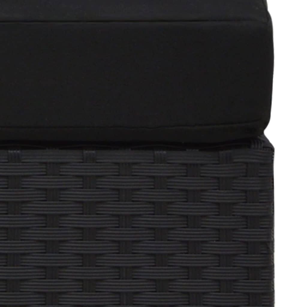 vidaXL Tweezitsbank Poly Rattan Zwart - 35% Korting