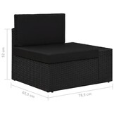 vidaXL Tweezitsbank Poly Rattan Zwart - 35% Korting