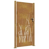 VidaXL Poort Grasontwerp 105x180 cm Cortenstaal met 55% Korting