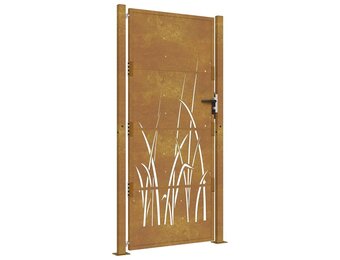 VidaXL Poort Grasontwerp 105x180 cm Cortenstaal met 55% Korting