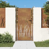 VidaXL Poort Grasontwerp 105x180 cm Cortenstaal met 55% Korting