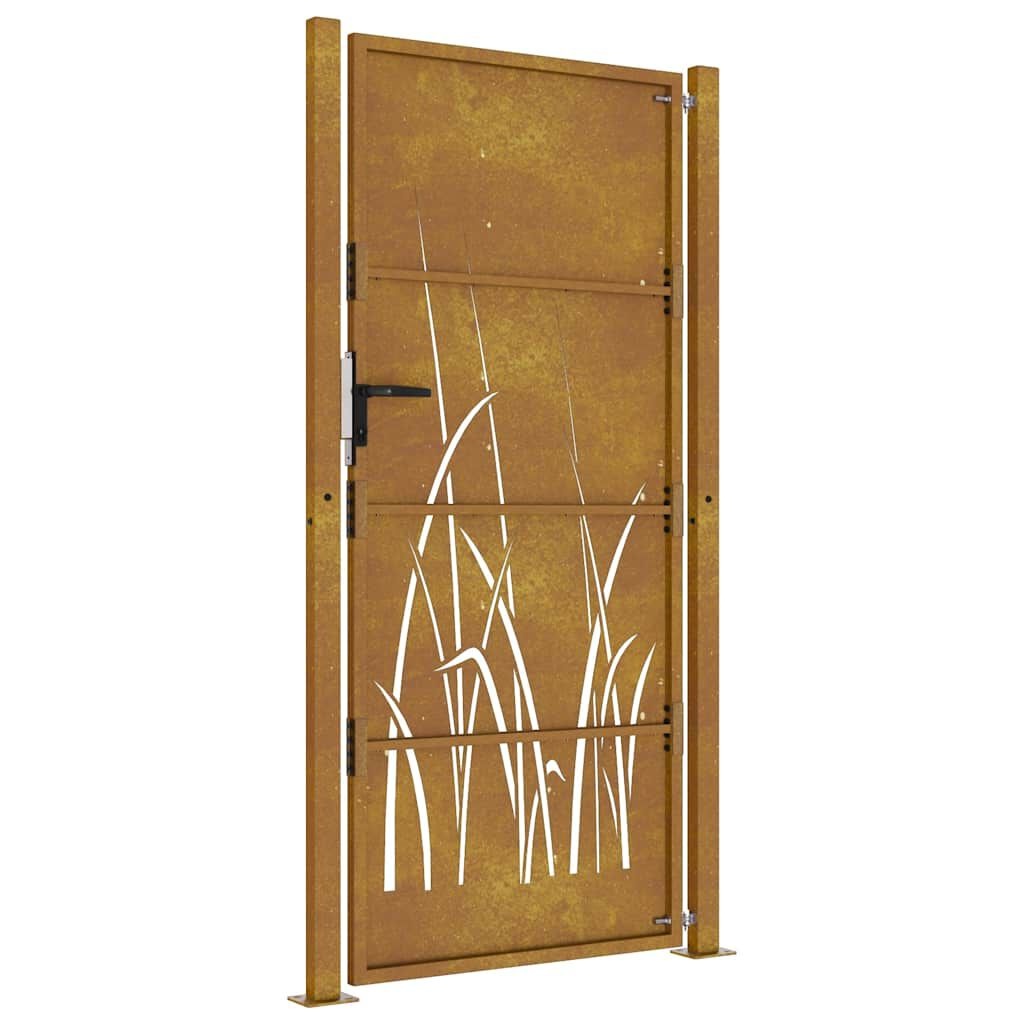 VidaXL Poort Grasontwerp 105x180 cm Cortenstaal met 55% Korting