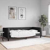 VidaXL Slaapbank Stof Zwart 90x200 cm - 35% Korting